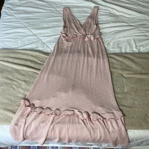 Caution to the wind pink striped maxi dress